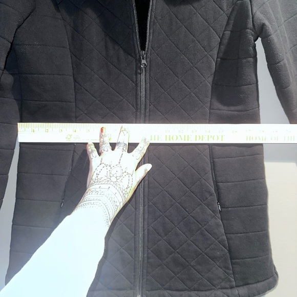 The North Face Quilted Fleece Jacket Women’s Large – Full Zip High Neck Black - Picture 10 of 12